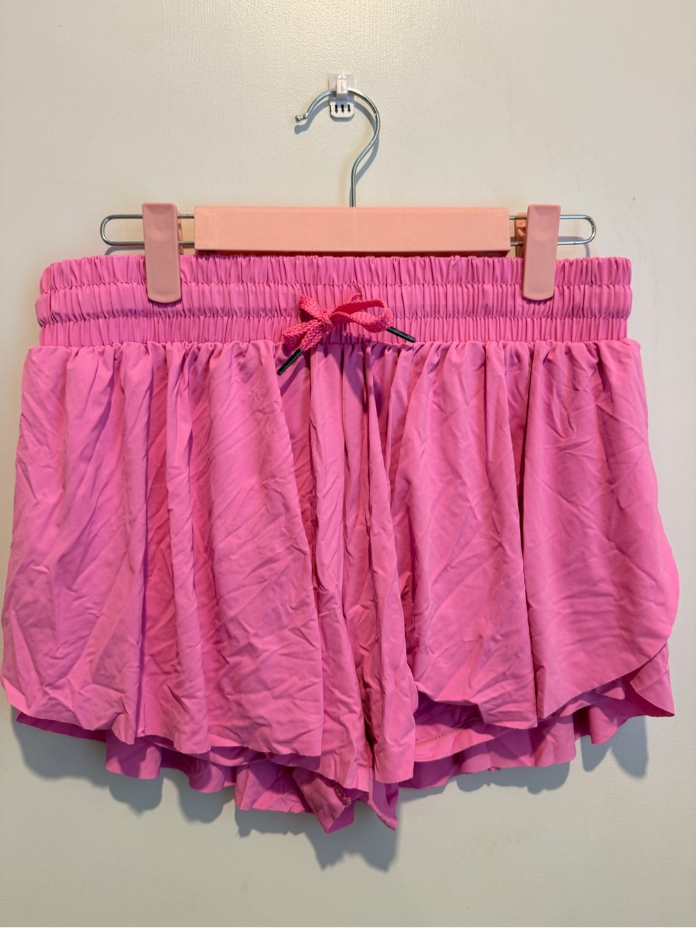 Women's Pink Elastic-Waist Athletic Butterfly Skort